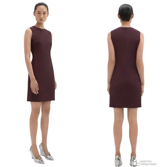 Theory sleeveless shift dress wool Mulberry - Picture 1 of 10
